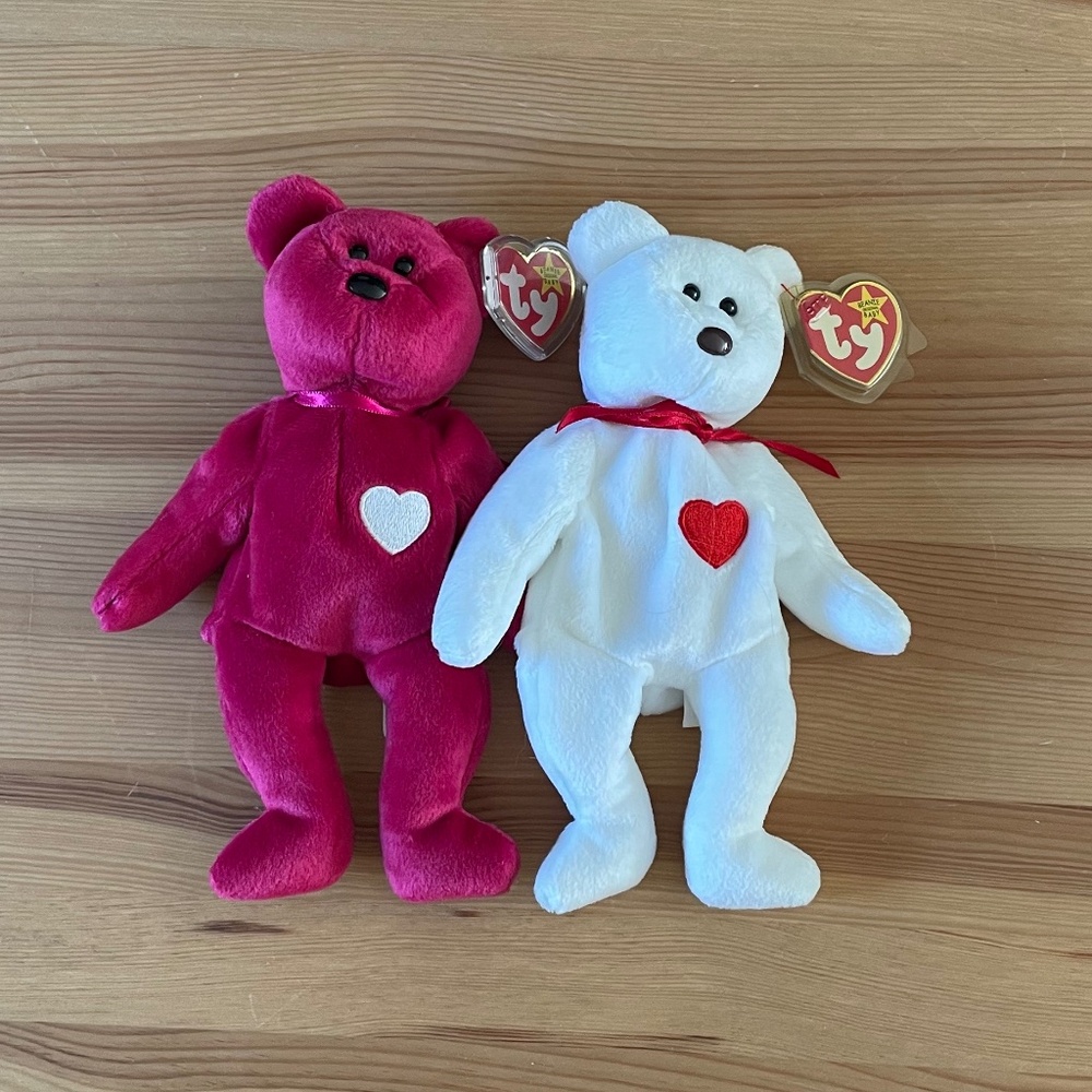 Ty Beanie Babie Bears - Valentino & Valentina